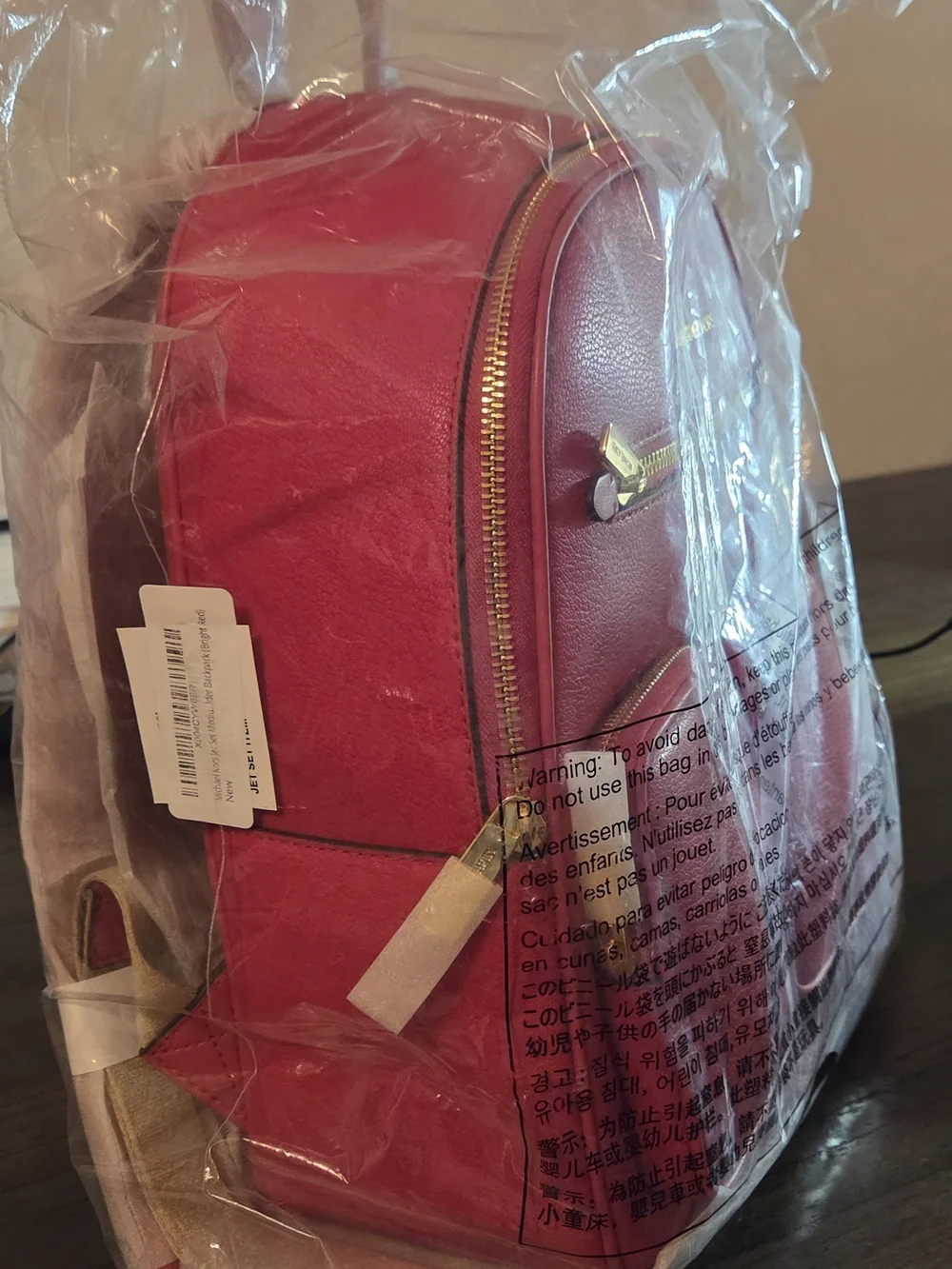 NWT Michael Kors Red Jet Set Backpack